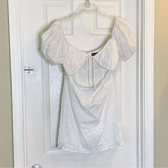 Kittenish White Eyelet Dress Size Large - Picture 5 of 12